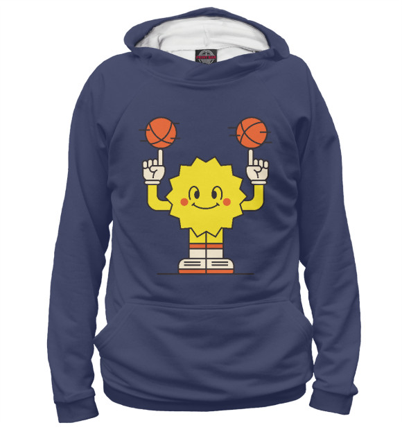 Женское худи с изображением Sunny Basketball цвета Белый