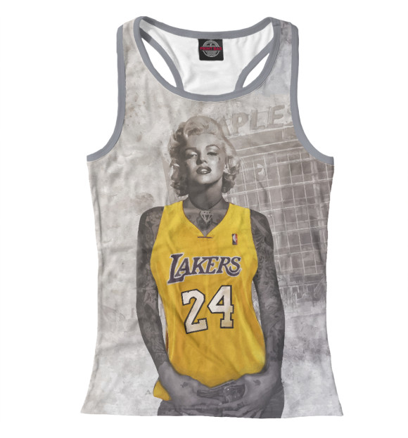 Женская майка-борцовка с изображением Lakers 24 Marilyn цвета Белый