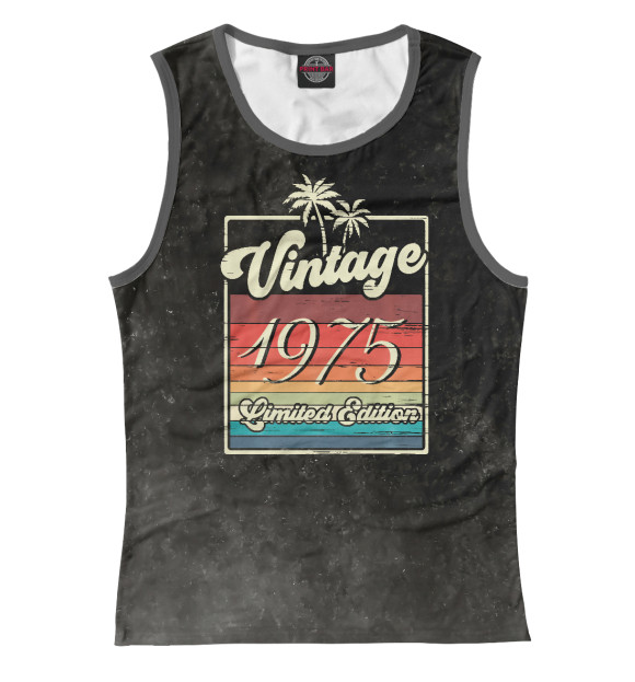 Женская майка с изображением Vintage 1975 Retro цвета Белый