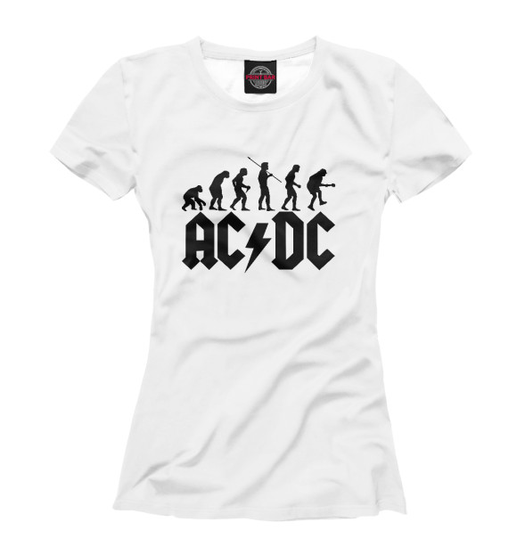 Футболка для девочек с изображением AC/DC цвета Белый