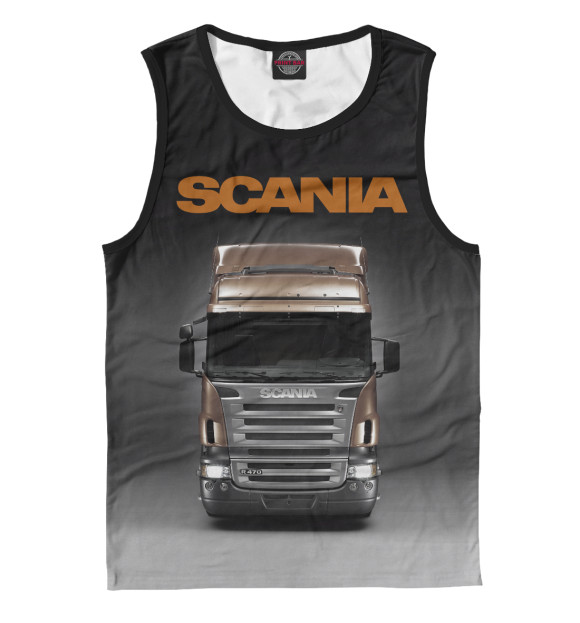 Мужская майка с изображением Scania цвета Белый