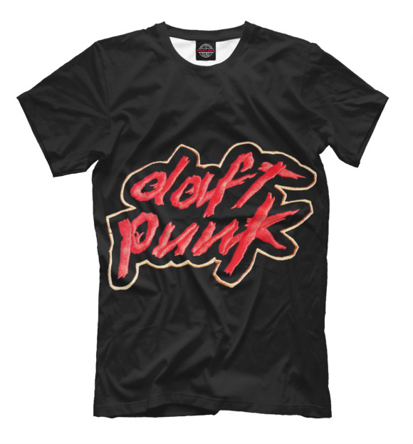 Мужская футболка с изображением Daft Punk цвета Черный