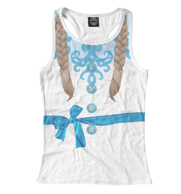 Женская майка-борцовка с изображением Снегурочка цвета Белый