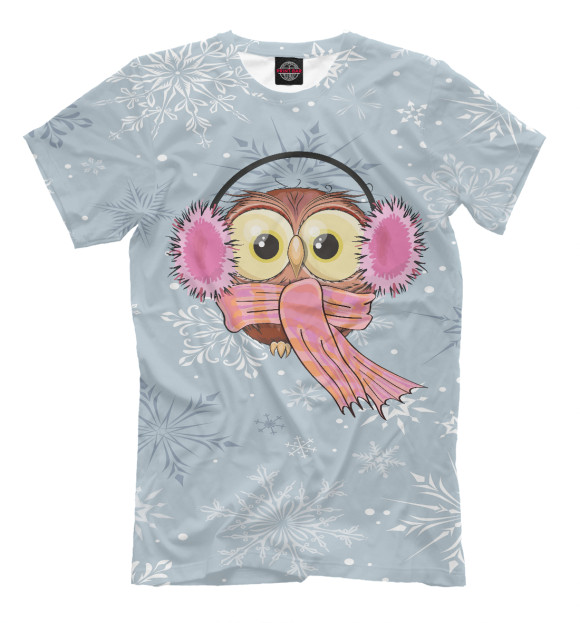Мужская футболка с изображением Owl цвета Бежевый