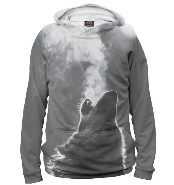 Мужское худи с изображением Волки цвета Белый