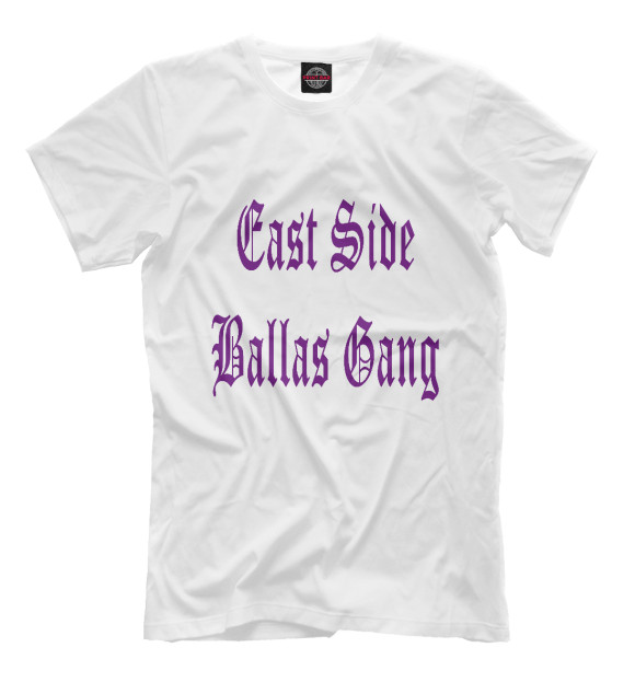 Мужская футболка с изображением GTA SA. East Side Ballas Gang цвета Молочно-белый