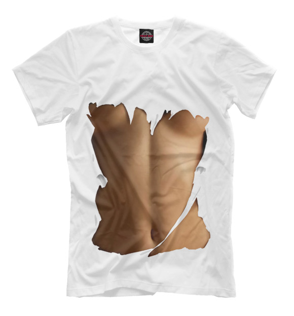 Мужская футболка с изображением Тело цвета Молочно-белый