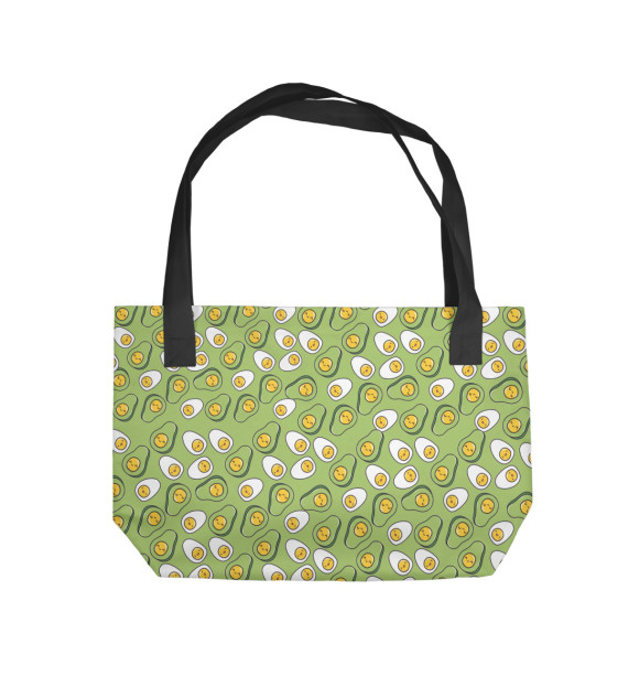 Пляжная сумка с изображением Зеленые авокадо цвета 