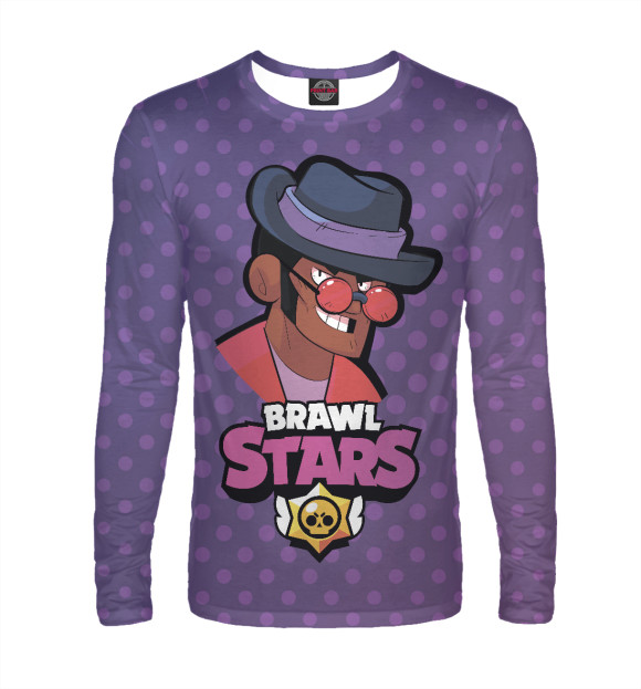 Мужской лонгслив с изображением Brawl stars Брок цвета Белый