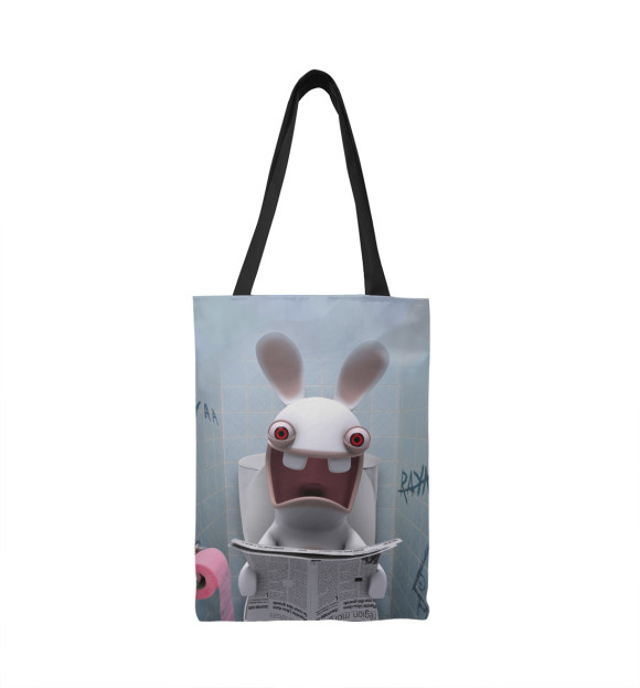 Сумка-шоппер с изображением Кролик с газетой цвета 