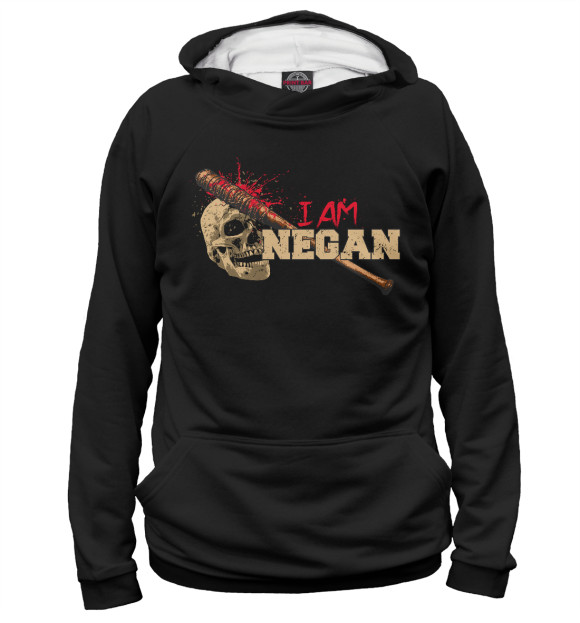 Женское худи с изображением I am Negan цвета Белый