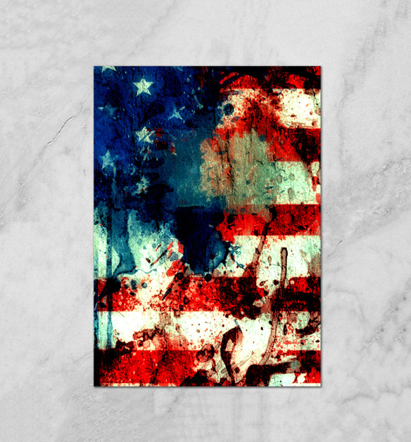 Плакат с изображением Америка цвета Белый