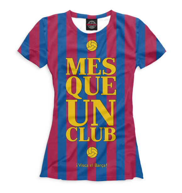 Женская футболка с изображением i Visca el Barca! цвета Красный