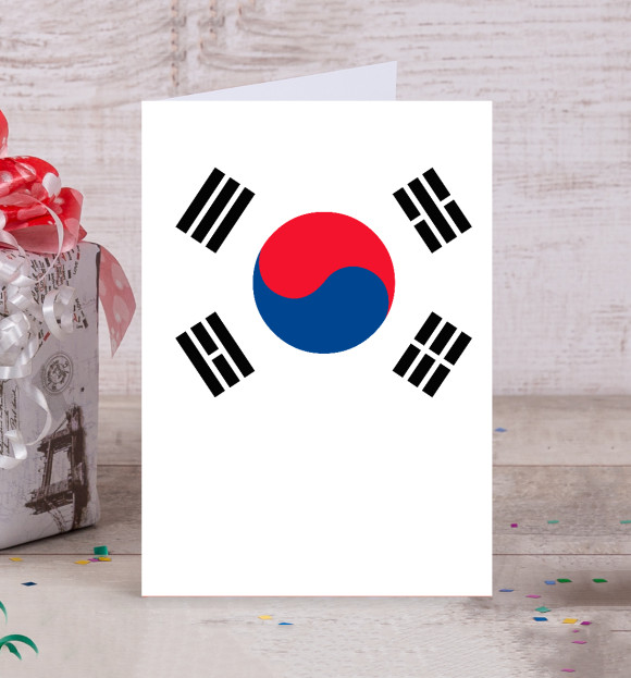 Открытка с изображением Южная Корея цвета Белый