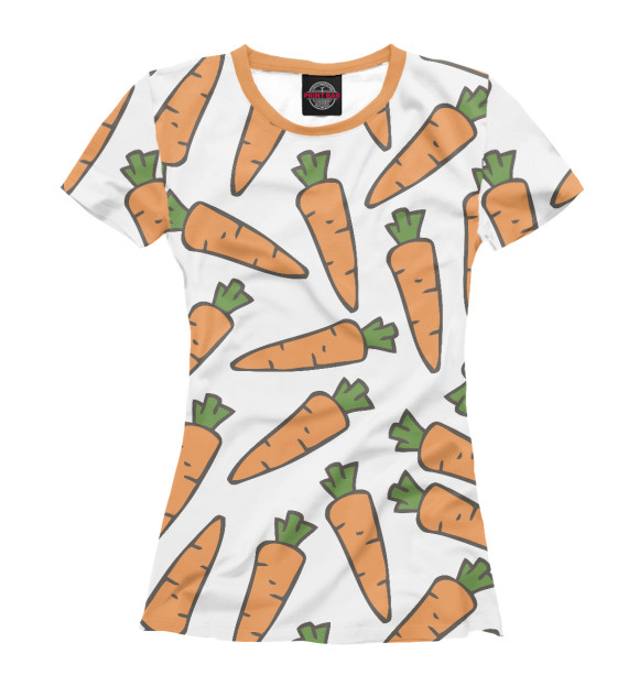 Женская футболка с изображением Морковь цвета Белый