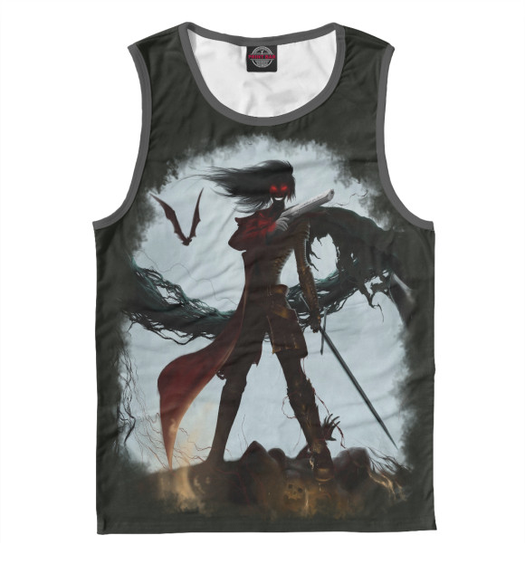 Майка для мальчика с притом хеллсинг, hellsing ultimate, алукарда, вампир цвета Белый Майка для мальчика с изображением хеллсинг, hellsing ultimate, алукарда, вампир цвета Белый