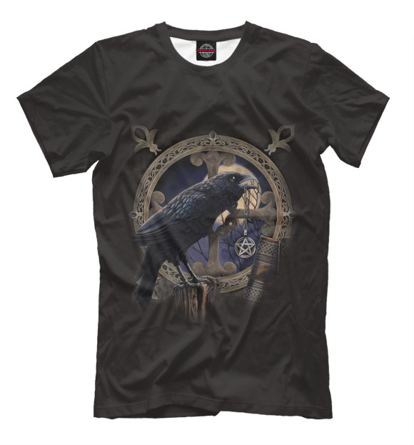 Мужская футболка с изображением Ворон цвета Черный