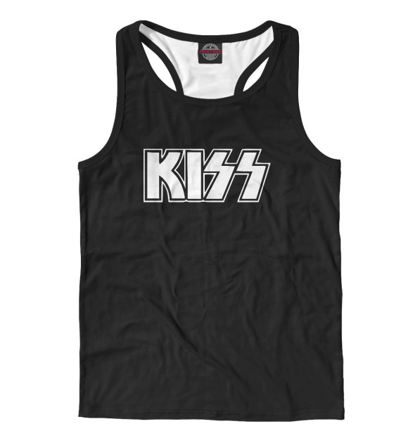 Мужская майка-борцовка с изображением KISS цвета Белый