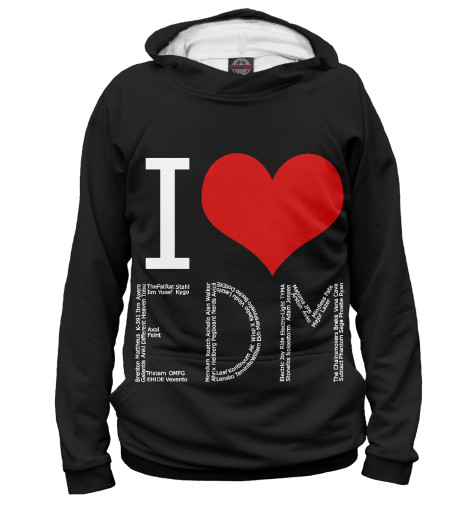 

Худи Print Bar, Белый, I love EDM
