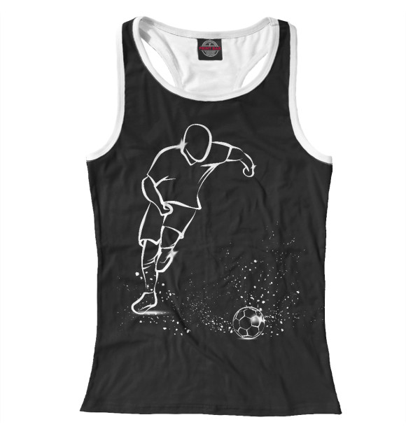 Женская майка-борцовка с изображением Футбол цвета Белый