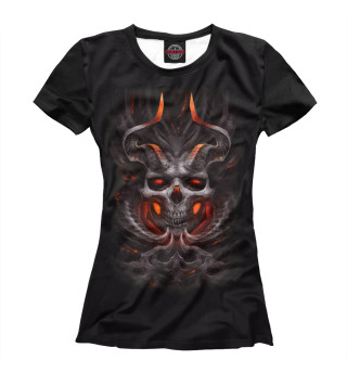 Женская футболка Огненный череп