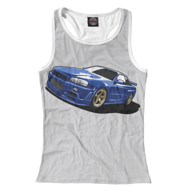 Женская майка-борцовка с изображением Nissan Skyline цвета Белый