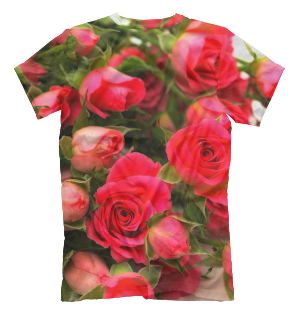 Мужская футболка с изображением Розы цвета Белый