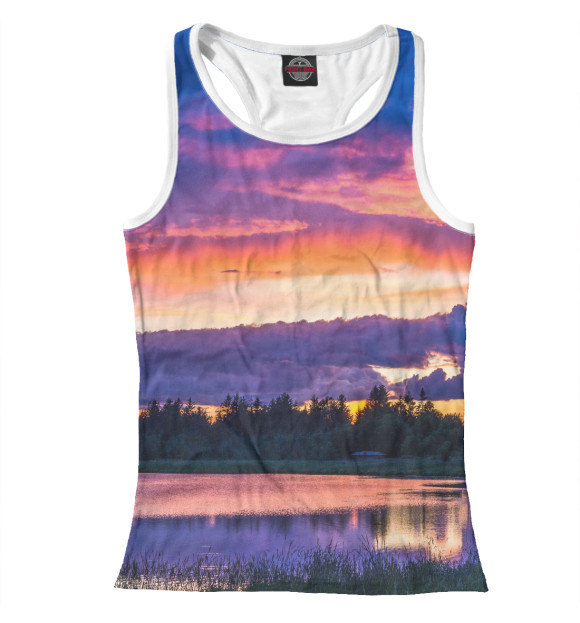 Женская майка-борцовка с изображением Природа цвета Белый