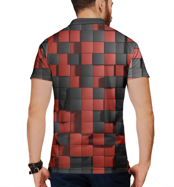 Мужское поло с притом Кубики цвета Белый Мужское поло с изображением Кубики цвета Белый