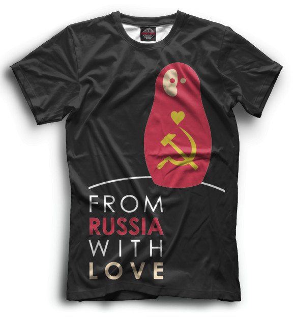 Мужская футболка с изображением From Russia With Love цвета Черный