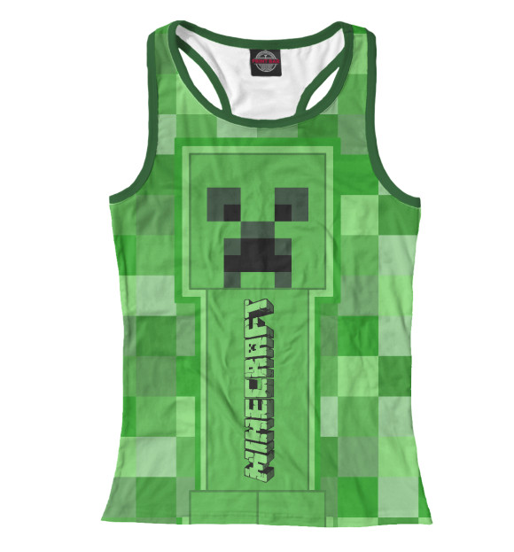 Женская майка-борцовка с изображением Minecraft цвета Белый