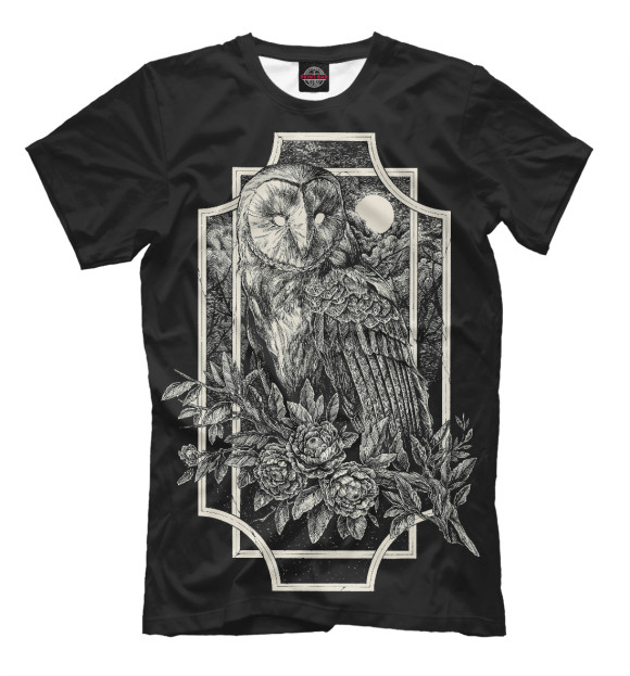 Футболка для мальчиков с изображением Dark Owl цвета Черный