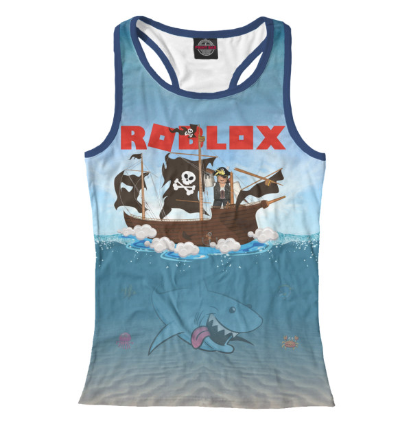 Женская майка-борцовка с изображением Roblox цвета Белый