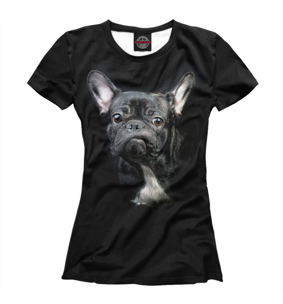 Футболка для девочек с изображением Французский бульдог цвета Белый