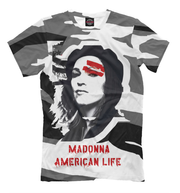 Мужская футболка с изображением American Life цвета Молочно-белый
