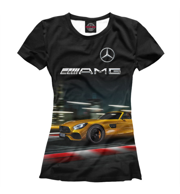 Женская футболка с изображением V8 Biturbo AMG цвета Белый