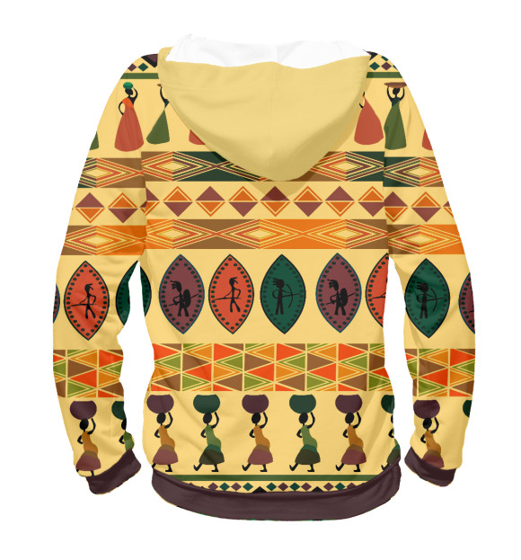 Женское худи с изображением African motif цвета Белый
