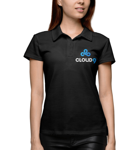 Женское поло с изображением Cloud 9 цвета Белый