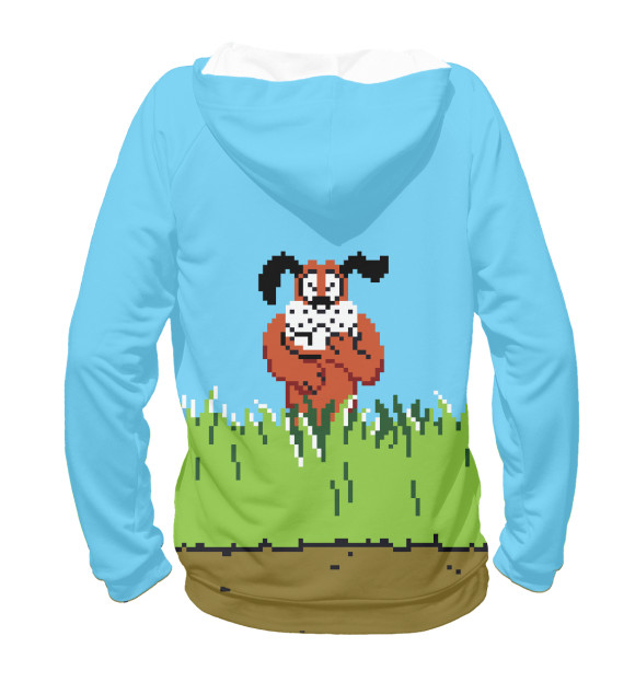 Женское худи с изображением Duck Hunt (NES) Dog цвета Белый