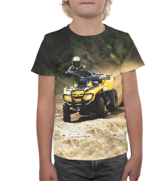 Футболка для мальчиков с изображением Квадроцикл цвета Белый