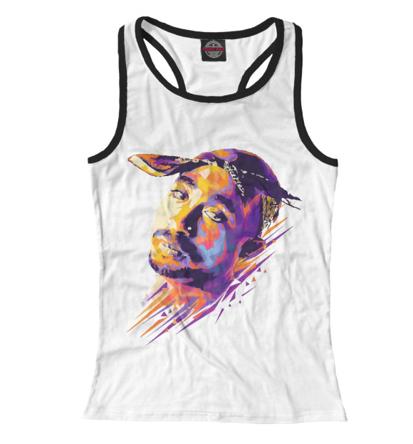 Женская майка-борцовка с изображением 2Pac цвета Белый