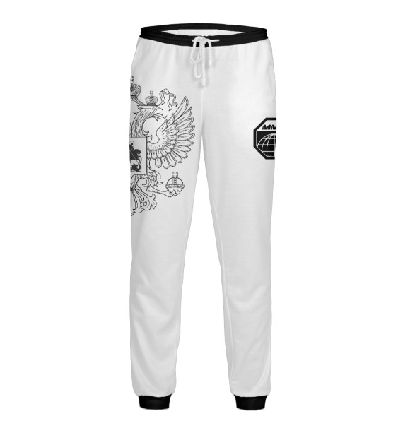 Мужские спортивные штаны с изображением MMA Россия цвета Белый