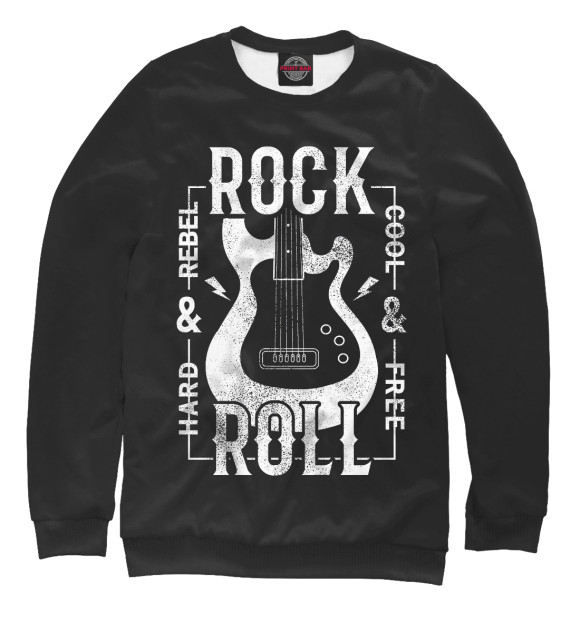 Мужской свитшот с изображением Rock'n'Roll цвета Белый
