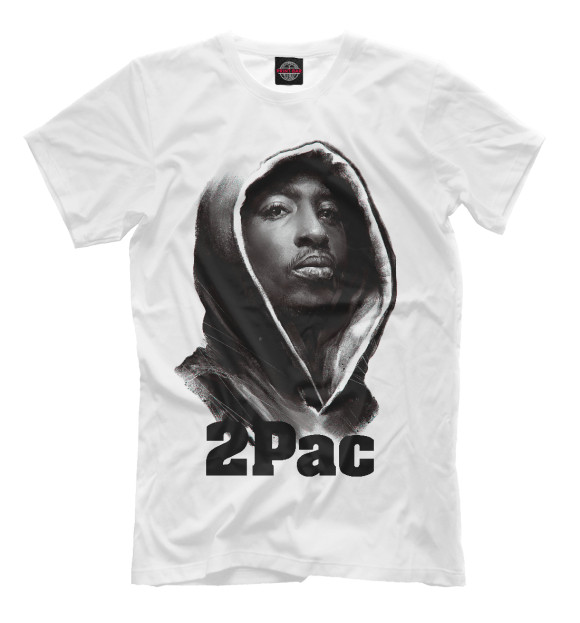 Мужская футболка с изображением 2Pac цвета Белый