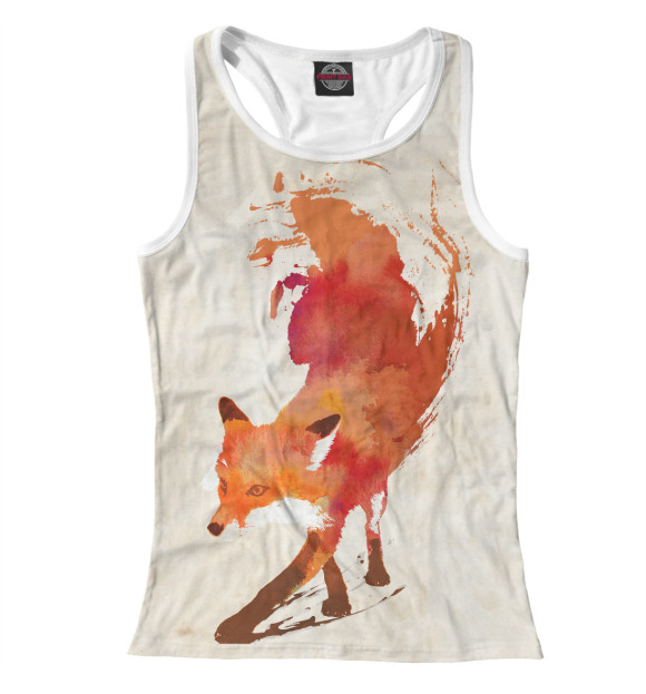 Женская майка-борцовка с изображением Лиса цвета Белый