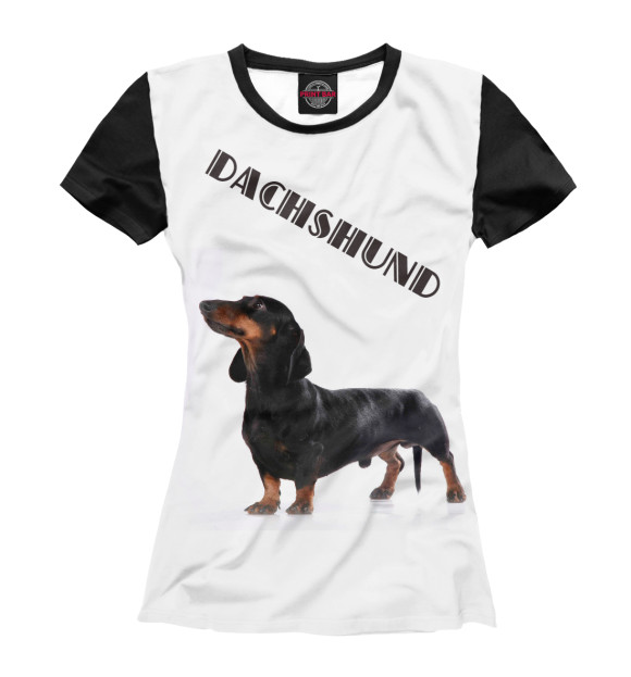 Женская футболка с изображением Dachshund цвета Белый