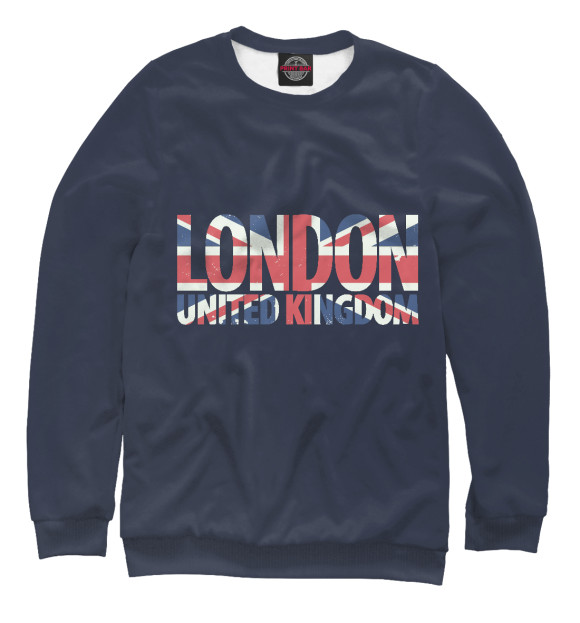 Мужской свитшот с изображением Лондон цвета Белый