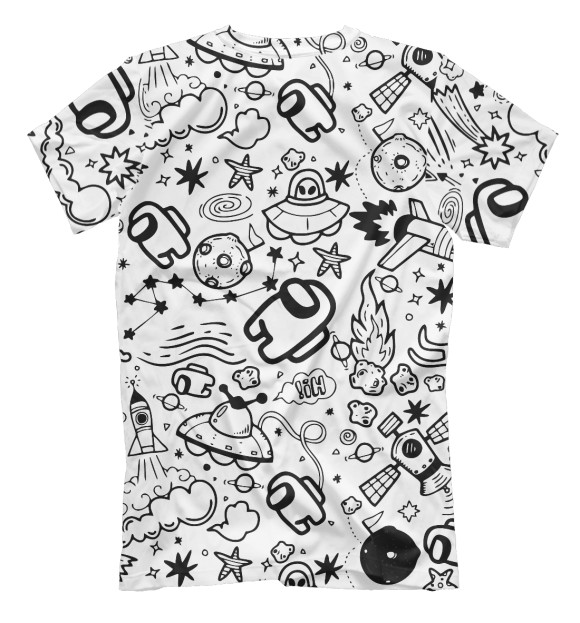 Мужская футболка с изображением Among Us цвета Белый