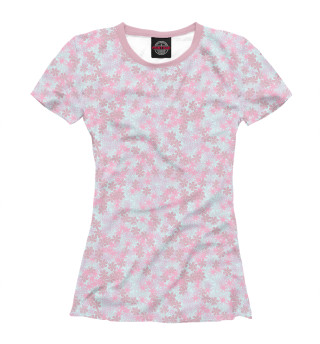 Женская футболка Розовые Снежинки