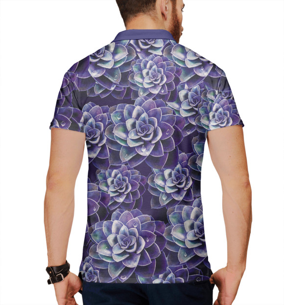 Мужское поло с изображением Енот в цветах цвета Белый